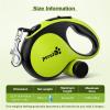 imagePecute 26 ft Retractable Dog Leash 360 TangleFree Nylonup Leash Heavy Duty Dog Leash with AntiSlip Handle Retractable Dog Leash Cord with Poop Bags HolderGreyGreen