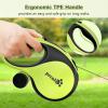 imagePecute 26 ft Retractable Dog Leash 360 TangleFree Nylonup Leash Heavy Duty Dog Leash with AntiSlip Handle Retractable Dog Leash Cord with Poop Bags HolderGreyGreen