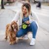 imagePecute 26 ft Retractable Dog Leash 360 TangleFree Nylonup Leash Heavy Duty Dog Leash with AntiSlip Handle Retractable Dog Leash Cord with Poop Bags HolderGreyGreen