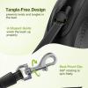 imagePecute 26 ft Retractable Dog Leash 360 TangleFree Nylonup Leash Heavy Duty Dog Leash with AntiSlip Handle Retractable Dog Leash Cord with Poop Bags HolderGreyBlack