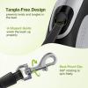 imagePecute 26 ft Retractable Dog Leash Heavy Duty Dog Leash with AntiSlip Handle 360 TangleFree Nylonup Leash OneButton Control Retractable Dog Leash Cord with Poop Bags Holder BlackGrey