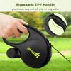 imagePecute 26 ft Retractable Dog Leash Heavy Duty Dog Leash with AntiSlip Handle 360 TangleFree Nylonup Leash OneButton Control Retractable Dog Leash Cord with Poop Bags Holder BlackBlack