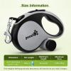imagePecute 26 ft Retractable Dog Leash Heavy Duty Dog Leash with AntiSlip Handle 360 TangleFree Nylonup Leash OneButton Control Retractable Dog Leash Cord with Poop Bags Holder BlackGrey