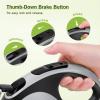 imagePecute 26 ft Retractable Dog Leash Heavy Duty Dog Leash with AntiSlip Handle 360 TangleFree Nylonup Leash OneButton Control Retractable Dog Leash Cord with Poop Bags Holder BlackGrey