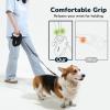imagePecute 32ft Retractable Dog Leash with Reflective Strips 360 TangleFree OneButton Control ampamp Sturdiness Nylon Material Long Leash Retractable with Poop Bag Holder for Medium Large DogBlack