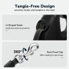 imagePecute 32ft Retractable Dog Leash with Reflective Strips 360 TangleFree OneButton Control ampamp Sturdiness Nylon Material Long Leash Retractable with Poop Bag Holder for Medium Large DogBlack