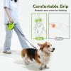 imagePecute 32ft Retractable Dog Leash with Reflective Strips 360 TangleFree OneButton Control ampamp Sturdiness Nylon Material Long Leash Retractable with Poop Bag Holder for Medium Large DogGreen