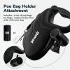imagePecute 32ft Retractable Dog Leash with Reflective Strips 360 TangleFree OneButton Control ampamp Sturdiness Nylon Material Long Leash Retractable with Poop Bag Holder for Medium Large DogBlack