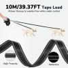 imagePecute 32ft Retractable Dog Leash with Reflective Strips 360 TangleFree OneButton Control ampamp Sturdiness Nylon Material Long Leash Retractable with Poop Bag Holder for Medium Large DogBlack