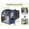 imagePecute Cat Carrier Backpacks Expandable Cat Backpack with Breathable Mesh Pet Carrier Backpack for Cats Small Dogs Puppies Up to 17 Lbs Dog Carrier Backpack Great for Travel Hiking Camping OutdoorBlue Expandable  Acrylic Window