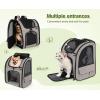 imagePecute Cat Carrier Backpacks Expandable Cat Backpack with Breathable Mesh Pet Carrier Backpack for Cats Small Dogs Puppies Up to 17 Lbs Dog Carrier Backpack Great for Travel Hiking Camping OutdoorKhaki Expandable  Mesh Window