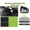 imagePecute Console Dog Car Seat for Small Dogs  Soft Pad Armrest Booster Seat for Cat Car Seat up to 8 lbs with Safety Strap GreyBlack
