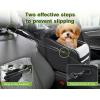 imagePecute Console Dog Car Seat for Small Dogs  Soft Pad Armrest Booster Seat for Cat Car Seat up to 8 lbs with Safety Strap GreyBlack