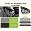 imagePecute Console Dog Car Seat for Small Dogs  Soft Pad Armrest Booster Seat for Cat Car Seat up to 8 lbs with Safety Strap GreyGray