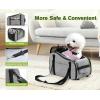 imagePecute Console Dog Car Seat for Small Dogs  Soft Pad Armrest Booster Seat for Cat Car Seat up to 8 lbs with Safety Strap GreyGray