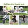 imagePecute Console Dog Car Seat for Small Dogs  Soft Pad Armrest Booster Seat for Cat Car Seat up to 8 lbs with Safety Strap GreyGray