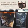 imagePecute Dog Car Seat Cover for Back Seat with Hard Bottom Extra Extender Dog Half Hammock for Large Dogs Foldable Waterproof Pet Car Half Seat for Back Seat with 3 Visible Mesh for Some Car SUV Truck