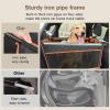 imagePecute Dog Car Seat Cover for Back Seat with Hard Bottom Extra Extender Dog Half Hammock for Large Dogs Foldable Waterproof Pet Car Half Seat for Back Seat with 3 Visible Mesh for Some Car SUV Truck