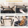 imagePecute Dog Car Seat for Medium Back Length Less Than 27inch MultiFunctional Pet Booster Seat with Waterproof Cushion 47inchWashable 2 Safety Belts Dog Car Sofa Cushion ampamp BedL