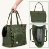 imagePecute Dog Purse Carrier Dog Carrier with Pockets for Small Dogs Fits Dogs 55 lbs to 11 lbs Lightweight Dog and Puppies Tote Bag Carrier Outing Travel Vet BlackGreen