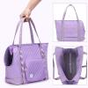 imagePecute Dog Purse Carrier Dog Carrier with Pockets for Small Dogs Fits Dogs 55 lbs to 11 lbs Lightweight Dog and Puppies Tote Bag Carrier Outing Travel Vet BlackPurple