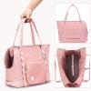 imagePecute Dog Purse Carrier Dog Carrier with Pockets for Small Dogs Fits Dogs 55 lbs to 11 lbs Lightweight Dog and Puppies Tote Bag Carrier Outing Travel Vet BlackPink
