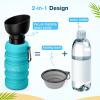 imagePecute Dog Water Bottle Portable 29oz Dog Foldable Water Bottle with Folding Bowl Carabiner Clip 5 Levels Capacity 100 Food Grade Silicone Dog Water Bottle for Outdoor Walking Hiking Travel