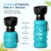 imagePecute Dog Water Bottle Portable 29oz Dog Foldable Water Bottle with Folding Bowl Carabiner Clip 5 Levels Capacity 100 Food Grade Silicone Dog Water Bottle for Outdoor Walking Hiking Travel