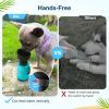 imagePecute Dog Water Bottle Portable 29oz Dog Foldable Water Bottle with Folding Bowl Carabiner Clip 5 Levels Capacity 100 Food Grade Silicone Dog Water Bottle for Outdoor Walking Hiking Travel