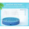 imagePecute Foldable Dog Pool with Sprinkler Portable Kiddie Pool Hard PVC Multifunctional Dog Swimming Pool Splash Wading Pool NonSlip Pet Bathing Tub Great for Backyard Outdoor Travel 62quot x 12quot