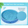 imagePecute Foldable Dog Pool with Sprinkler Portable Kiddie Pool Hard PVC Multifunctional Dog Swimming Pool Splash Wading Pool NonSlip Pet Bathing Tub Great for Backyard Outdoor Travel 62quot x 12quot