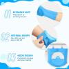 imagePecute Pet Grooming Gloves  Heat Resistant Silicone Gloves with HighDensity Teeth Enhanced Five Finger Design for Bathing and Massaging Dogs and Cats BlueBlue
