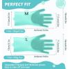 imagePecute Pet Grooming Gloves  Heat Resistant Silicone Gloves with HighDensity Teeth Enhanced Five Finger Design for Bathing and Massaging Dogs and Cats BlueGreen