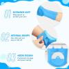 imagePecute Pet Grooming Gloves  Heat Resistant Silicone Gloves with HighDensity Teeth Enhanced Five Finger Design for Bathing and Massaging Dogs and Cats BlueBlue