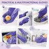 imagePecute Pet Grooming Gloves  Heat Resistant Silicone Gloves with HighDensity Teeth Enhanced Five Finger Design for Bathing and Massaging Dogs and Cats BluePurple