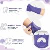 imagePecute Pet Grooming Gloves  Heat Resistant Silicone Gloves with HighDensity Teeth Enhanced Five Finger Design for Bathing and Massaging Dogs and Cats BluePurple