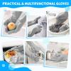 imagePecute Pet Grooming Gloves  Heat Resistant Silicone Gloves with HighDensity Teeth Enhanced Five Finger Design for Bathing and Massaging Dogs and Cats BlueGray