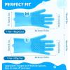 imagePecute Pet Grooming Gloves  Heat Resistant Silicone Gloves with HighDensity Teeth Enhanced Five Finger Design for Bathing and Massaging Dogs and Cats BlueBlue