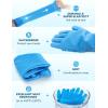 imagePecute Pet Grooming Gloves  Heat Resistant Silicone Gloves with HighDensity Teeth Enhanced Five Finger Design for Bathing and Massaging Dogs and Cats BlueBlue