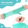 imagePecute Pet Grooming Gloves  Heat Resistant Silicone Gloves with HighDensity Teeth Enhanced Five Finger Design for Bathing and Massaging Dogs and Cats BlueGreen