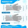 imagePecute Pet Grooming Gloves  Heat Resistant Silicone Gloves with HighDensity Teeth Enhanced Five Finger Design for Bathing and Massaging Dogs and Cats BlueGray