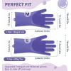 imagePecute Pet Grooming Gloves  Heat Resistant Silicone Gloves with HighDensity Teeth Enhanced Five Finger Design for Bathing and Massaging Dogs and Cats BluePurple