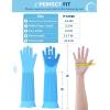 imagePecute Pet Grooming Gloves  Heat Resistant Silicone Gloves with HighDensity Teeth Enhanced Five Finger Design for Bathing and Massaging Dogs and Cats BlueBlue