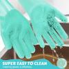 imagePecute Pet Grooming Gloves  Heat Resistant Silicone Gloves with HighDensity Teeth Enhanced Five Finger Design for Bathing and Massaging Dogs and Cats BlueGreen