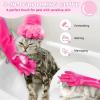 imagePecute Pet Grooming Gloves  Heat Resistant Silicone Gloves with HighDensity Teeth Enhanced Five Finger Design for Bathing and Massaging Dogs and Cats BluePink