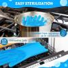 imagePecute Pet Grooming Gloves  Heat Resistant Silicone Gloves with HighDensity Teeth Enhanced Five Finger Design for Bathing and Massaging Dogs and Cats BlueBlue
