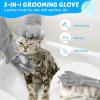 imagePecute Pet Grooming Gloves  Heat Resistant Silicone Gloves with HighDensity Teeth Enhanced Five Finger Design for Bathing and Massaging Dogs and Cats BlueGray