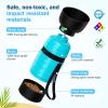 imagePecute Portable Dog Water Bottle 2 in 1 Cat Dog Travel Water Bottle Bowl Leakproof with Double Seal BPA Free Lightweight Pet Small Animal Water Bottel Dispenser for Outdoor Walking Hiking TravelsBlue