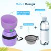 imagePecute Portable Dog Water Bottle 2 in 1 Cat Dog Travel Water Bottle Bowl Leakproof with Double Seal BPA Free Lightweight Pet Small Animal Water Bottel Dispenser for Outdoor Walking Hiking TravelsPurple