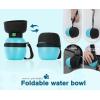 imagePecute Portable Dog Water Bottle 2 in 1 Cat Dog Travel Water Bottle Bowl Leakproof with Double Seal BPA Free Lightweight Pet Small Animal Water Bottel Dispenser for Outdoor Walking Hiking TravelsBlue